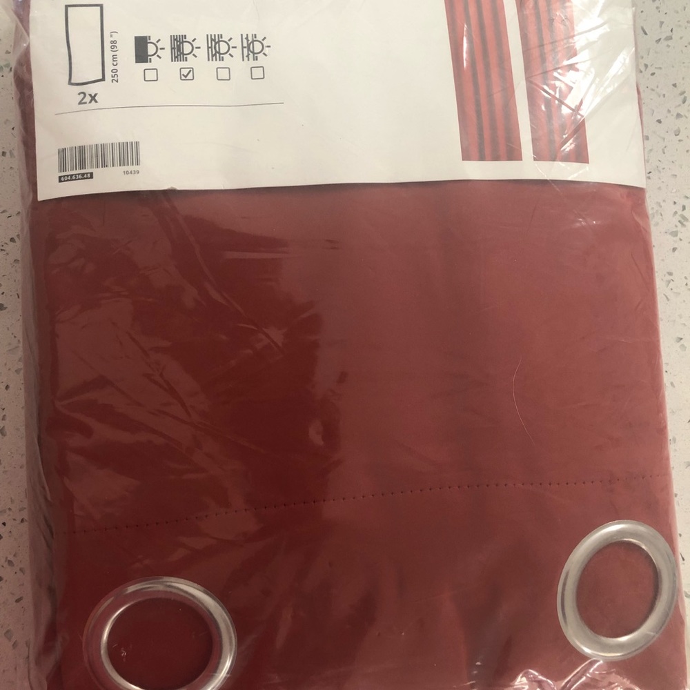 Ikea Hilleborg Curtain Set (2 Panels), Burnt Orange, 57x98”